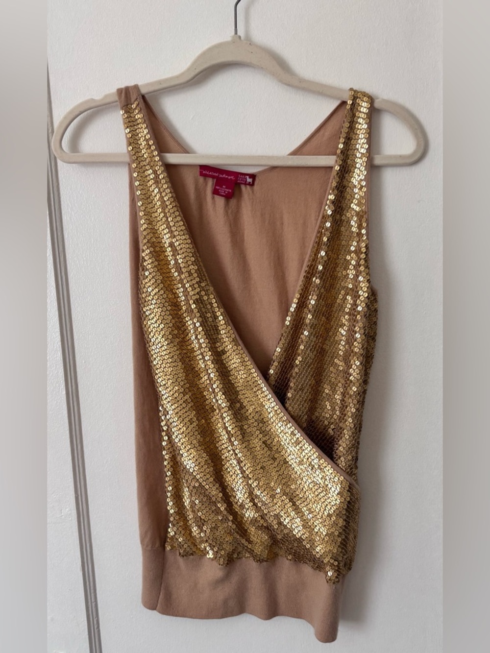 Saks Fifth Ave Wild About Cashmere Sequin Tank size M